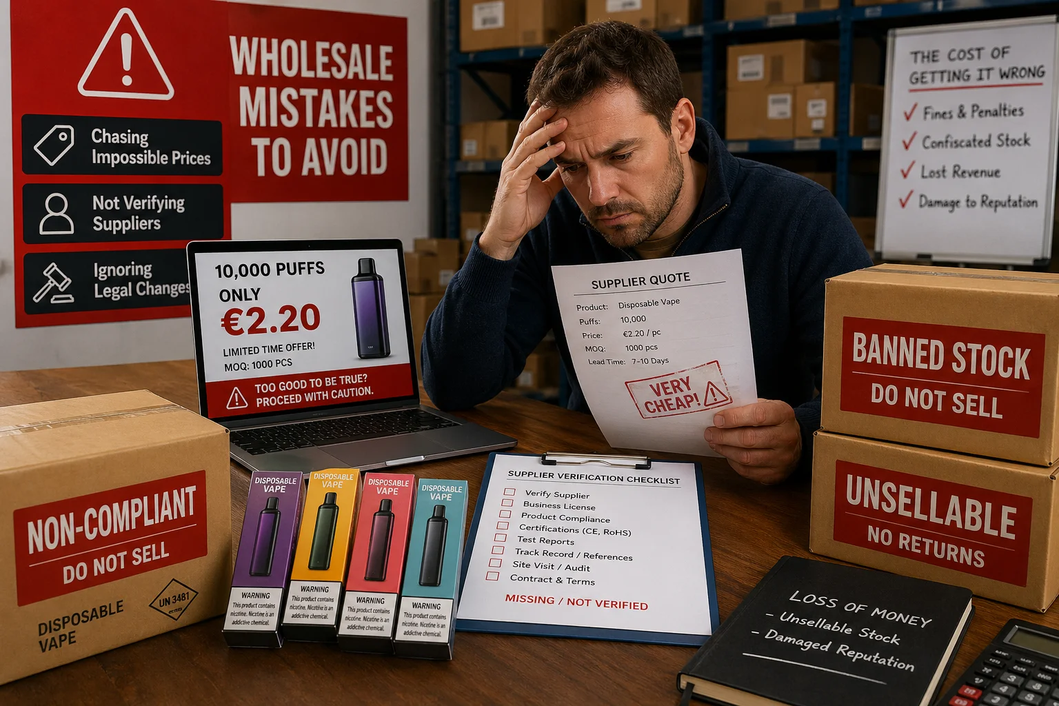 A red warning sign with the word MISTAKE