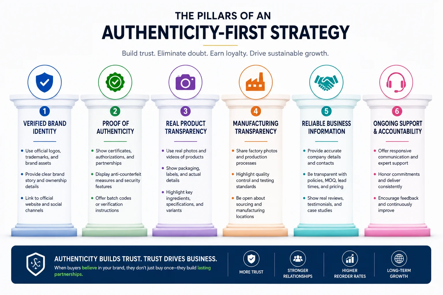 Authenticity-First Strategy A diagram showing the pillars of an authenticity-first strategy