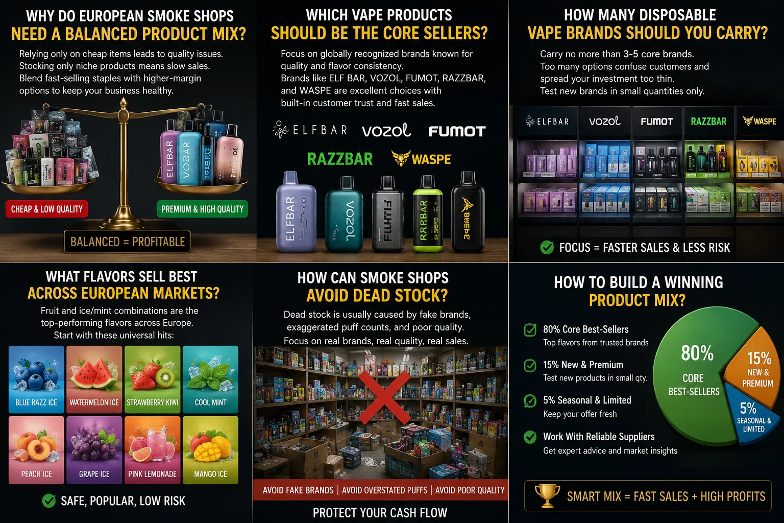 A starter pack of vapes for a new shop