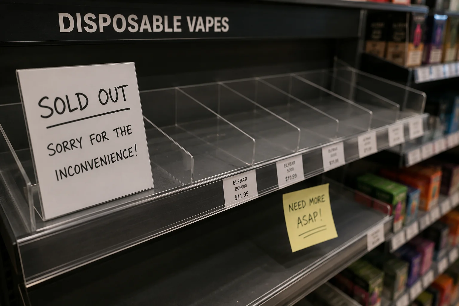empty store shelf