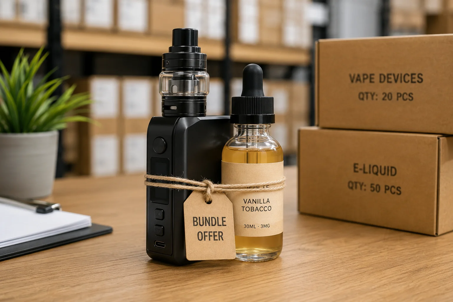 A bundle of a popular vape device with a less popular e-liquid flavor