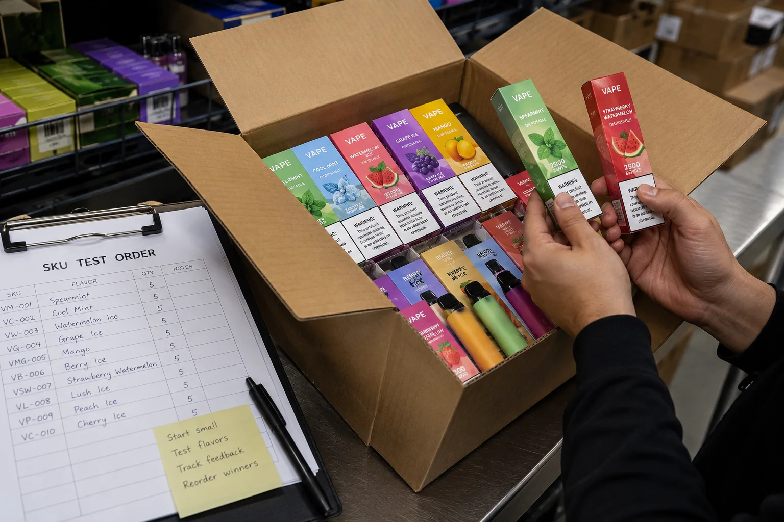 a variety of different vape flavors
