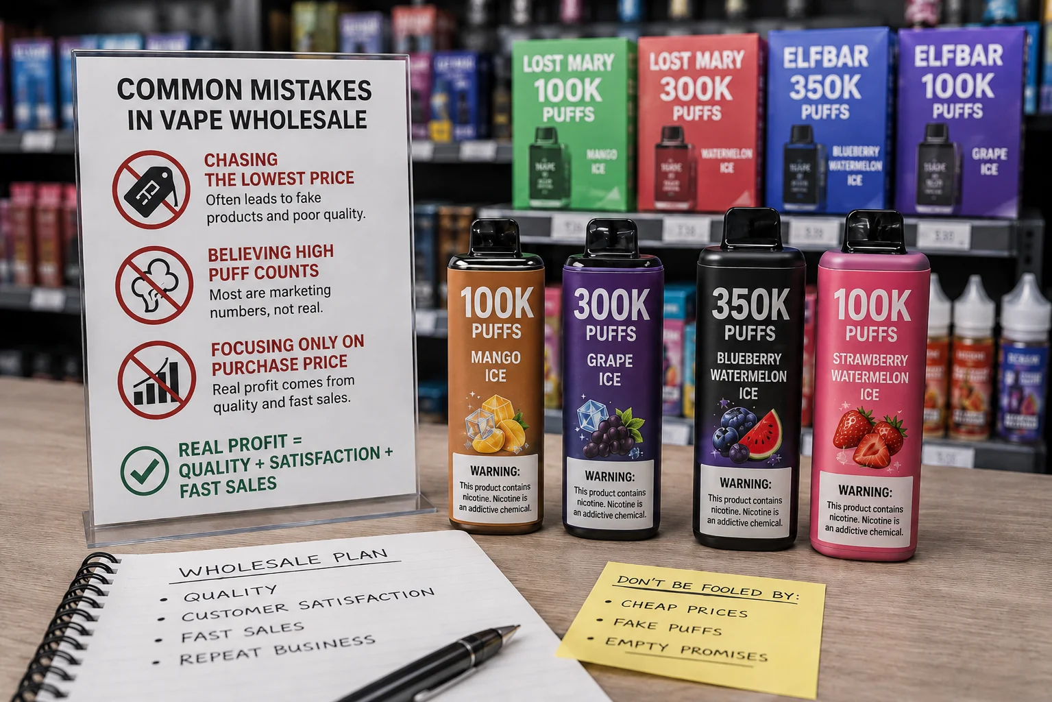 Common mistakes in vape wholesale like chasing puff counts