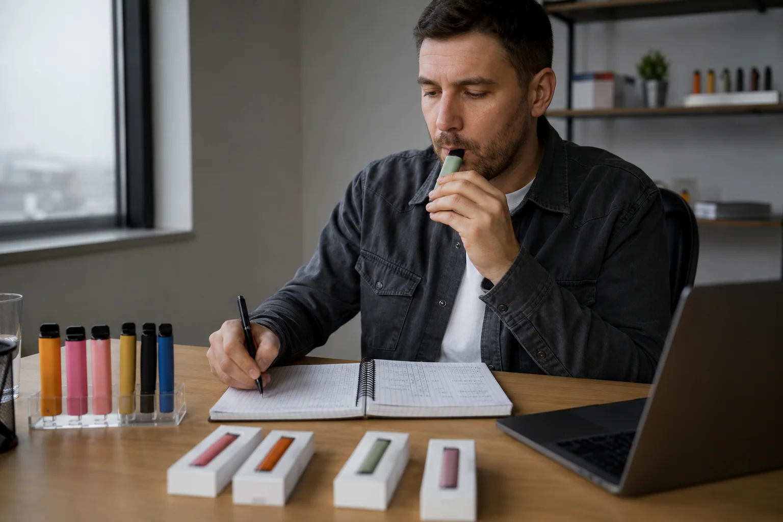 Checking Vape Appearance and Finish Comparing two vapes side-by-side for color and finish