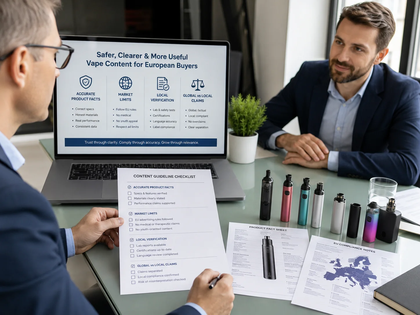 Clear vape content for European buyers
