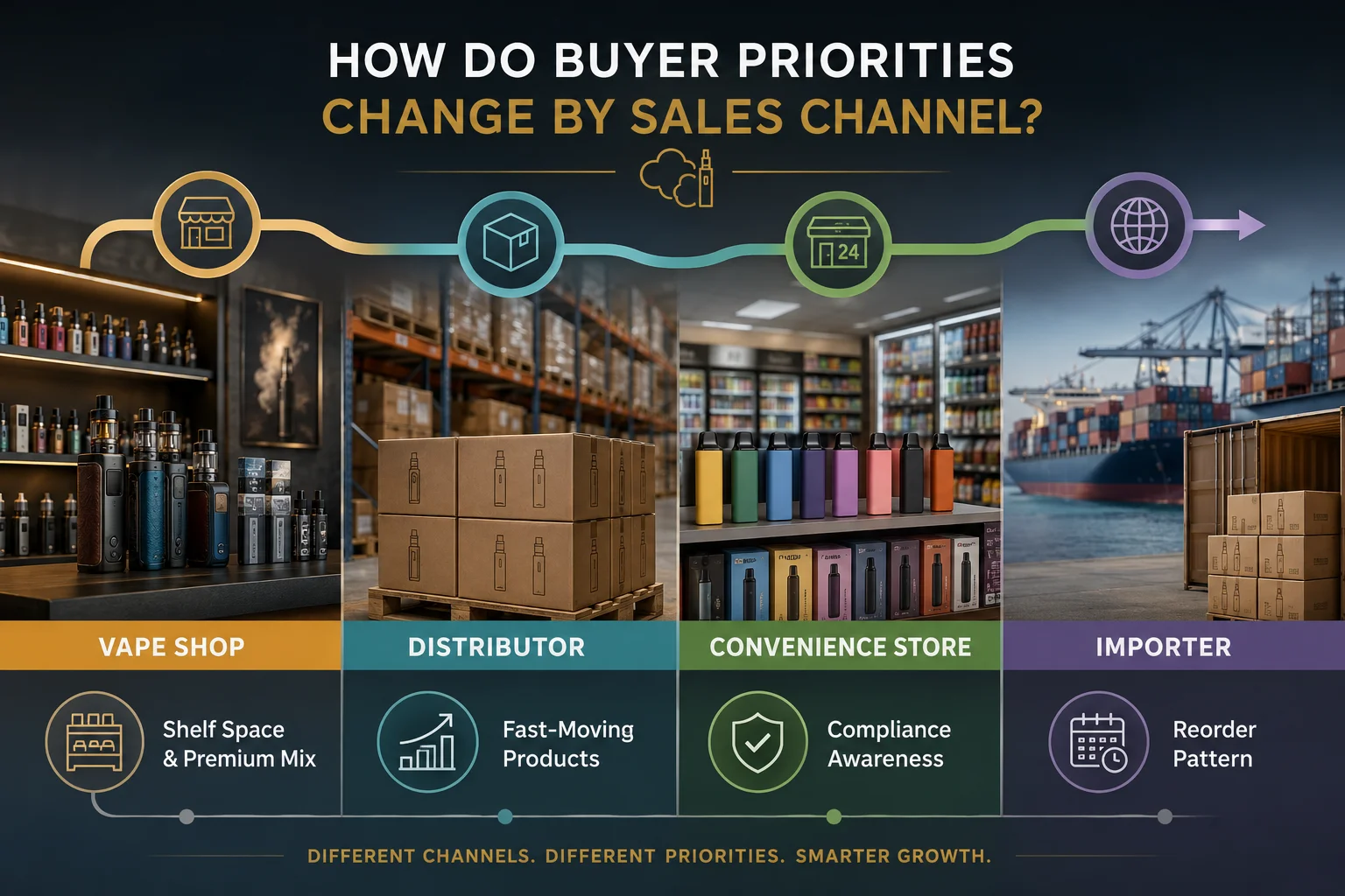 Vape wholesale website product planning for vape shops distributors convenience stores and importers