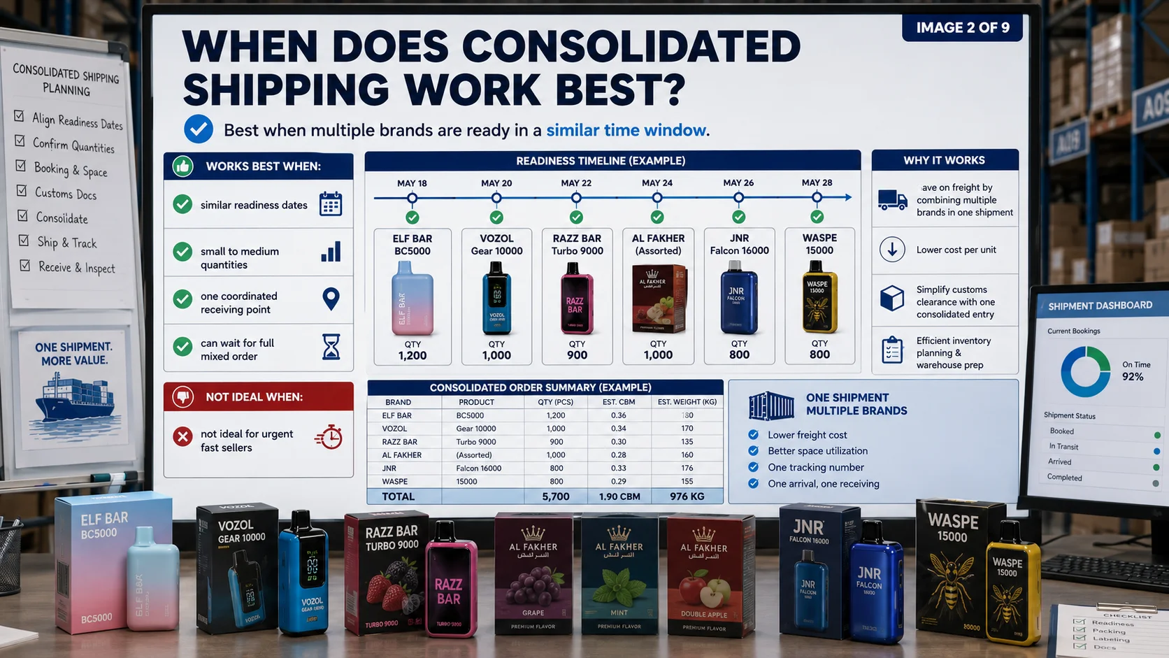 Multi brand vape shipping coordination Multi brand vape shipping with coordinated stock and order checks