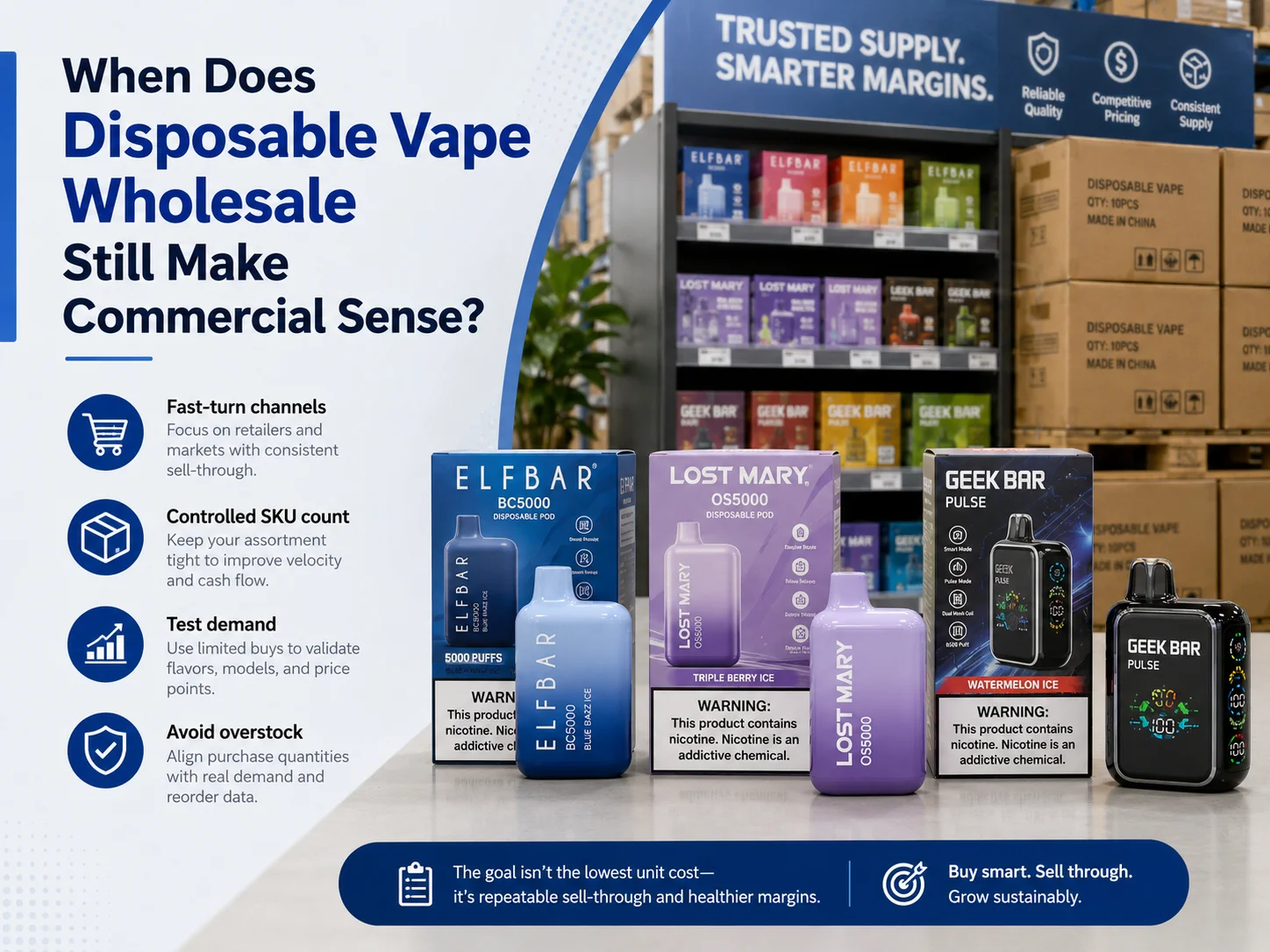 Disposable vape wholesale stock strategy for permitted markets