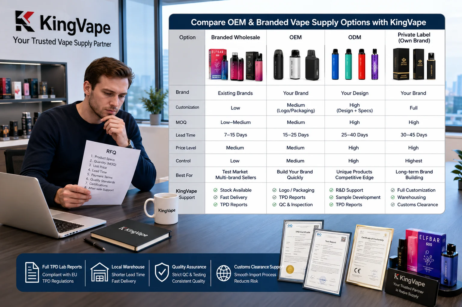 Comparing supplier options
