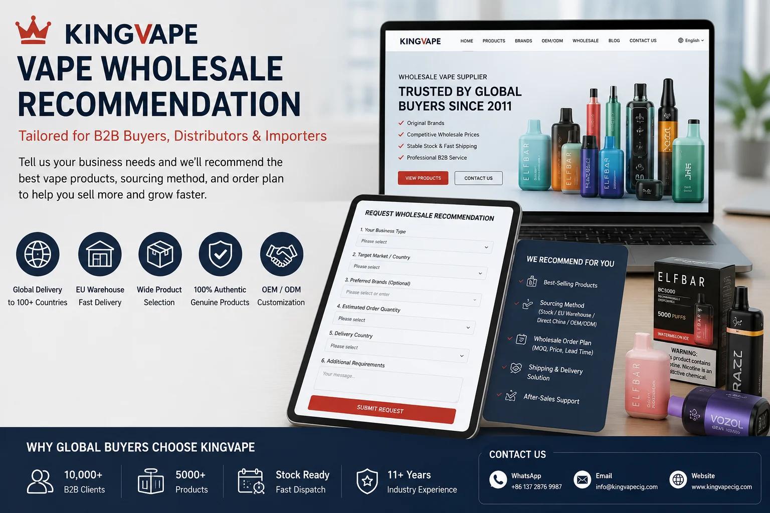 KingVape vape wholesale website consultation for B2B buyers distributors and importers