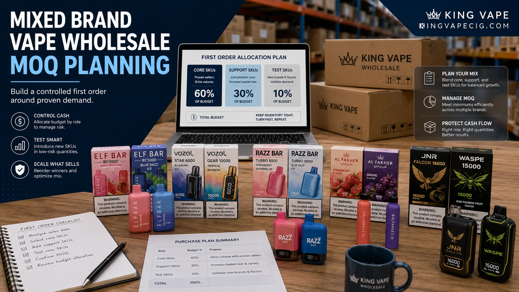 Mixed-brand vape wholesale MOQ planning Mixed brand vape wholesale MOQ planning for a controlled first order