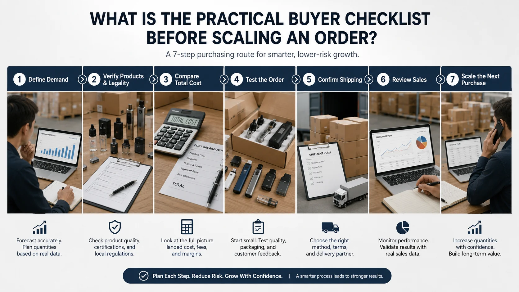 Wholesale vape purchasing route One stop vape supplier vs separate brand suppliers order checklist
