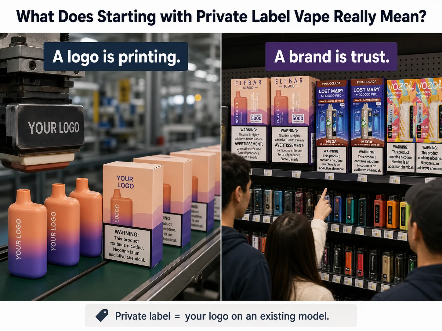 alt a vape factory manager explaining the real timeline of an OEM project on a whiteboard