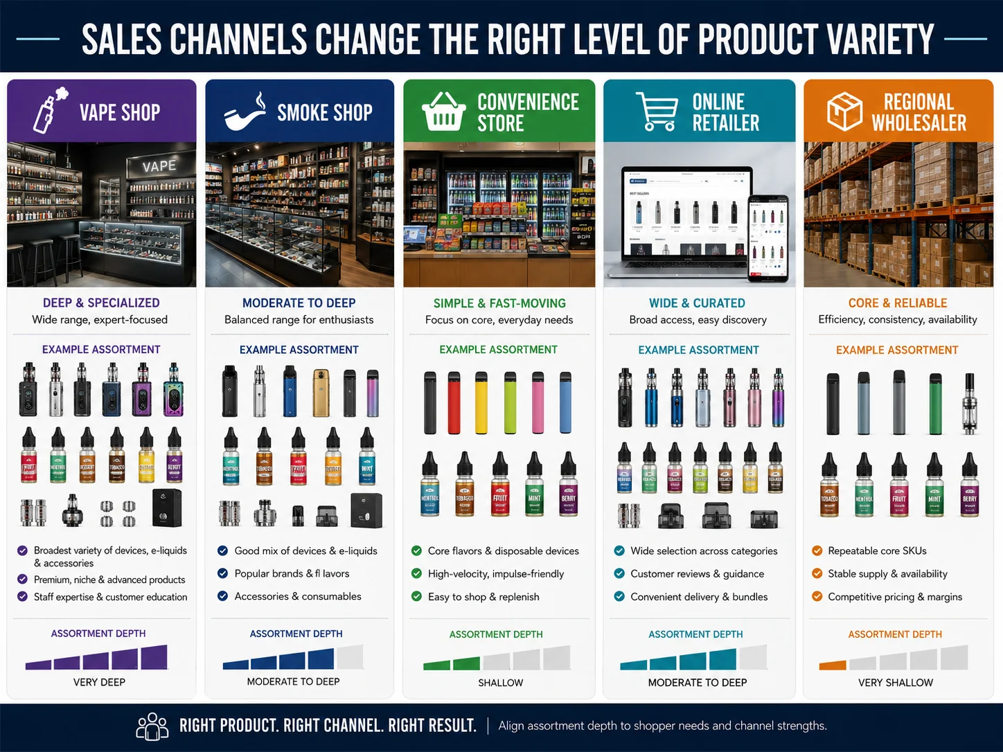 How product complexity affects small vape wholesalers by sales channel