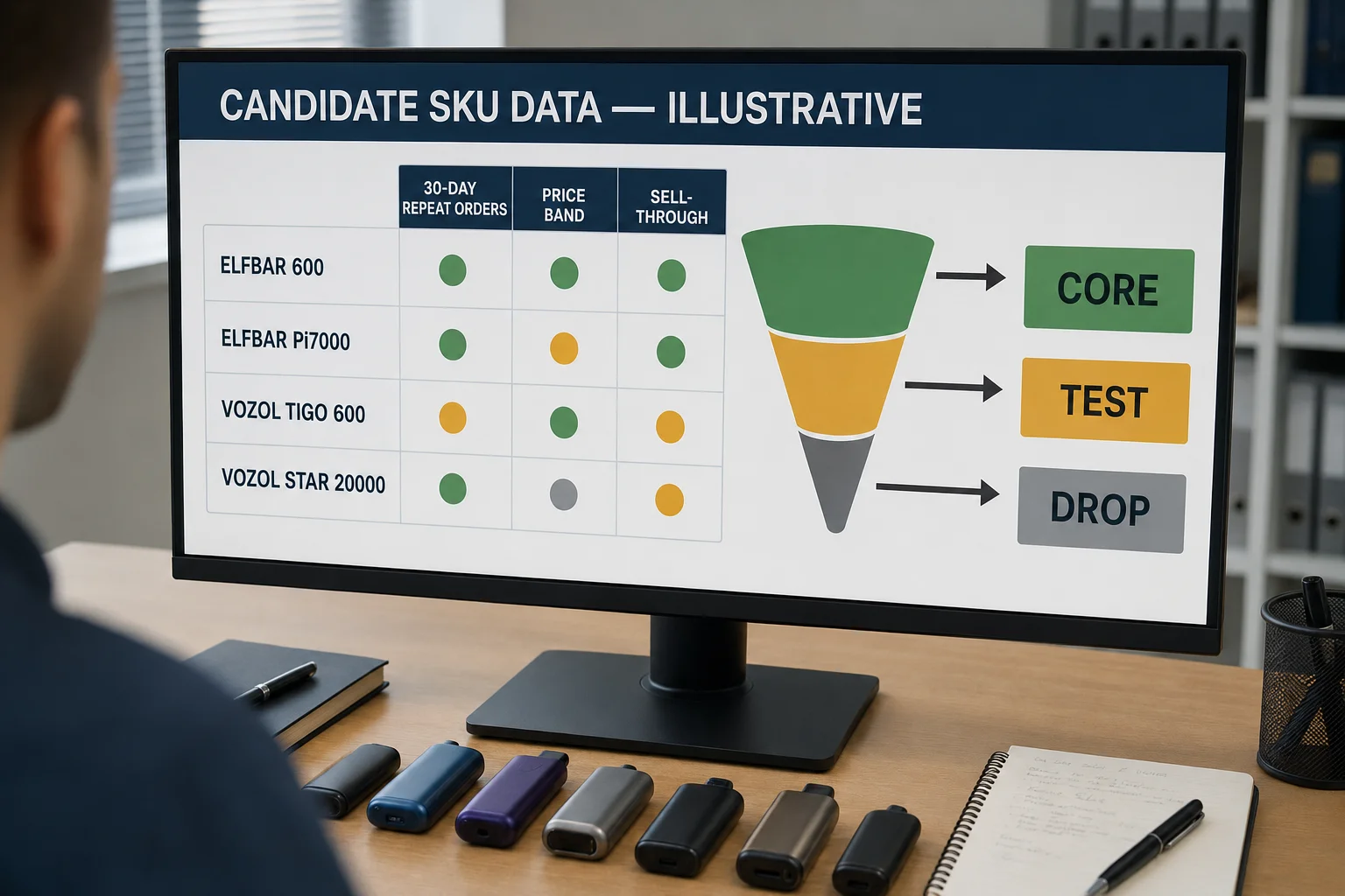 analyzing vape sales data to choose a streamlined product range