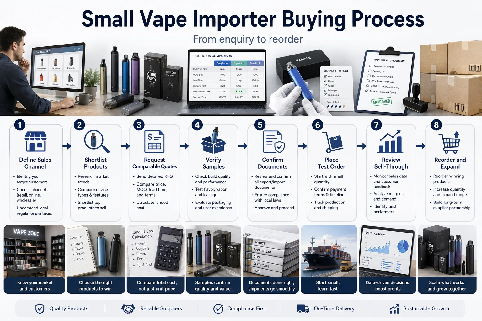 How small importers should talk to suppliers more clearly through a practical vape buying process
