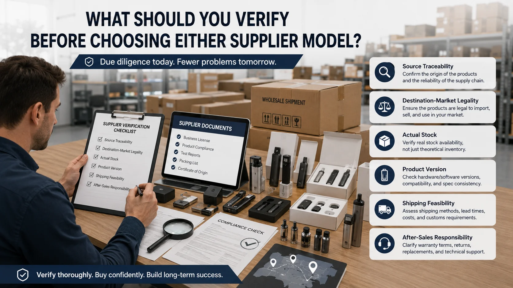 Vape wholesale sourcing verification checklist Vape wholesale sourcing verification for multi-brand orders
