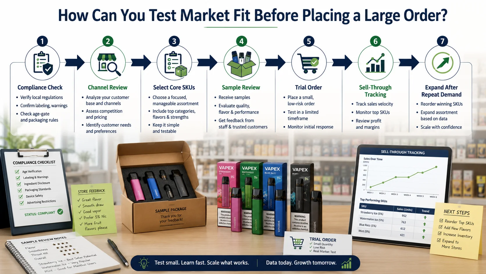 How to judge if a product line fits your market with small vape wholesale test orders