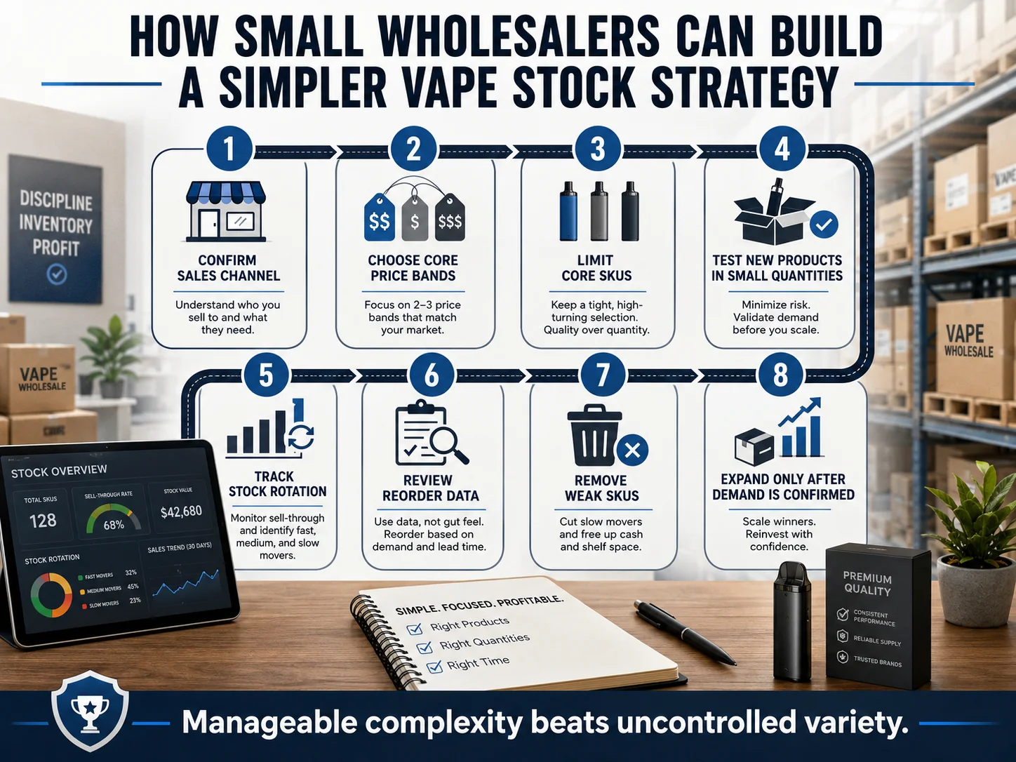 How product complexity affects small vape wholesalers stock strategy
