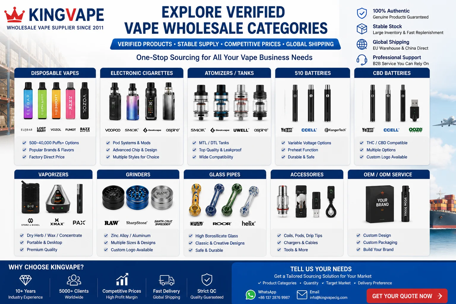 Reliable vape supplier for verified vape wholesale categories