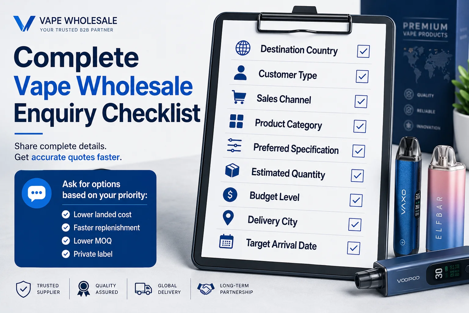 How small importers should talk to suppliers more clearly with a complete vape enquiry
