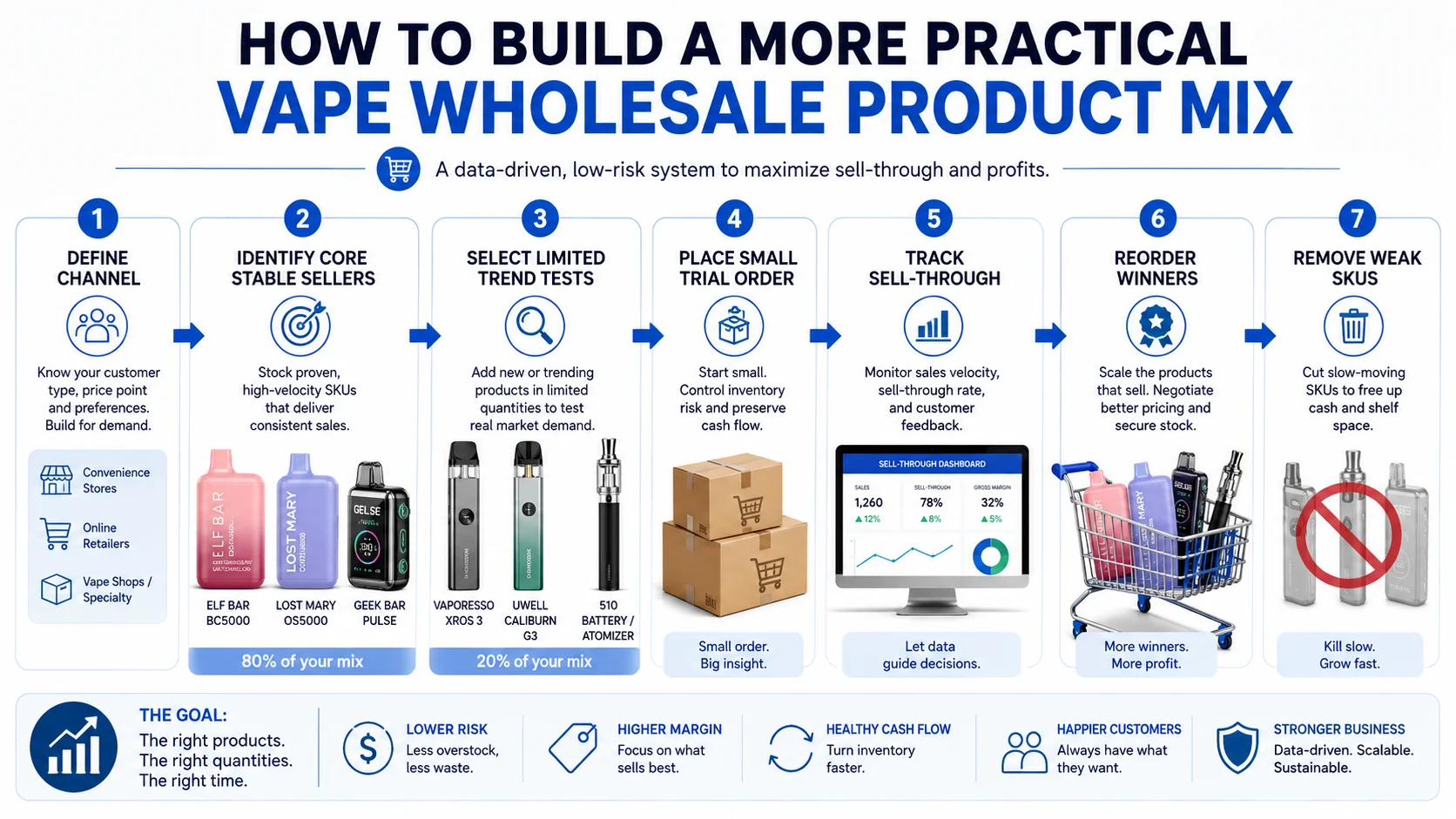 Vape wholesale SKU planning How to balance trend products and stable sellers in vape wholesale with SKU planning
