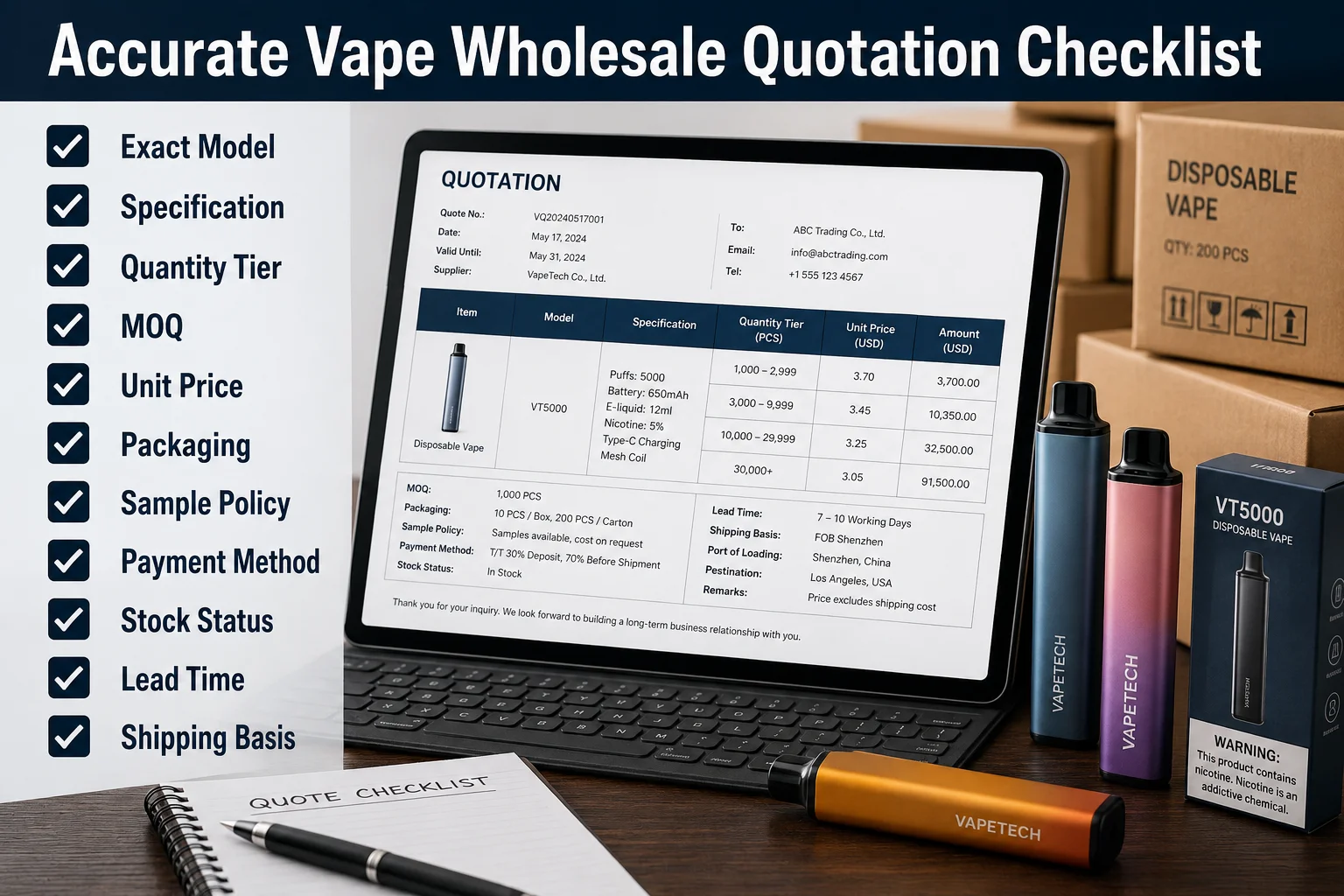 How small importers should talk to suppliers more clearly for accurate vape wholesale quotations