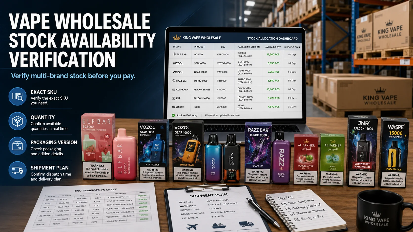 Vape wholesale stock verification before payment Vape wholesale stock availability verification for multi-brand vape orders