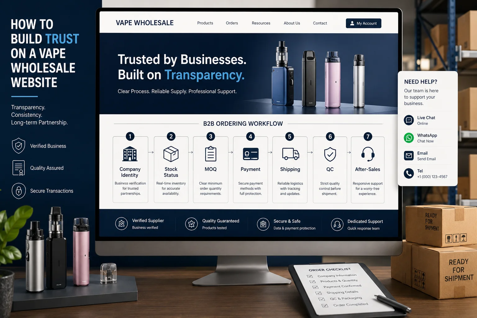 How to build trust on a vape wholesale website with transparent B2B ordering details