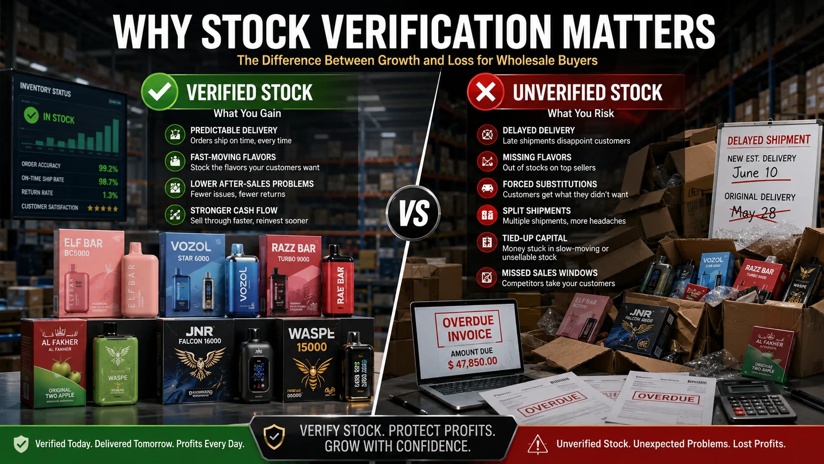 Multi-brand vape wholesale supply risks Multi-brand vape wholesale supply risks from unverified inventory