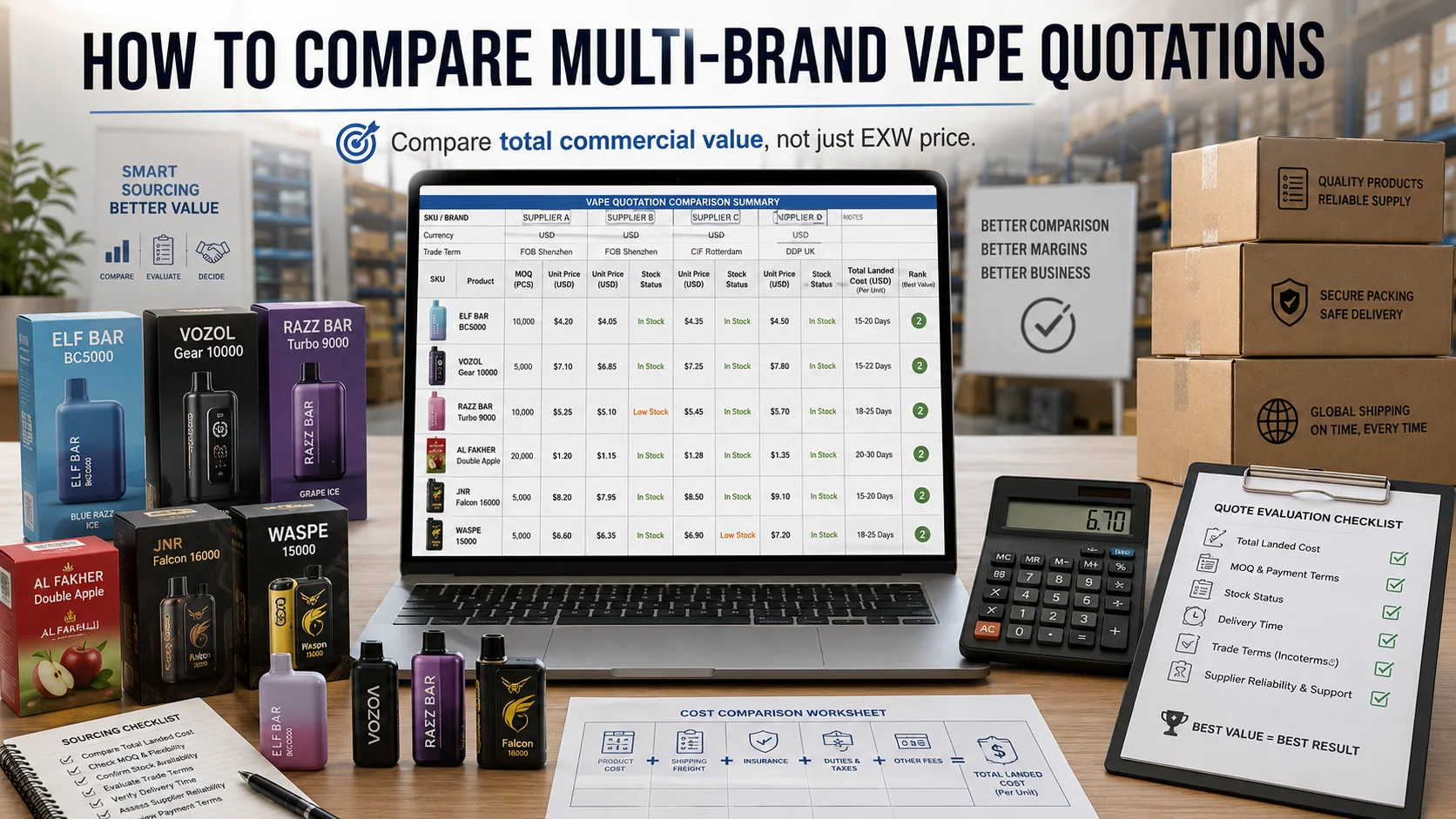 Multi-brand vape quotation comparison guide How to compare multi brand vape quotations for wholesale purchasing