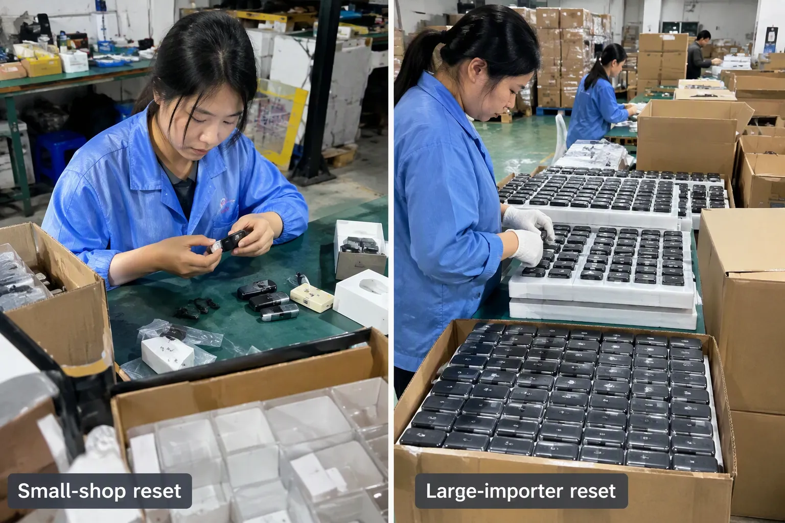A the difference between a small-shop reset and a large-importer reset (from section: What is the difference between a s