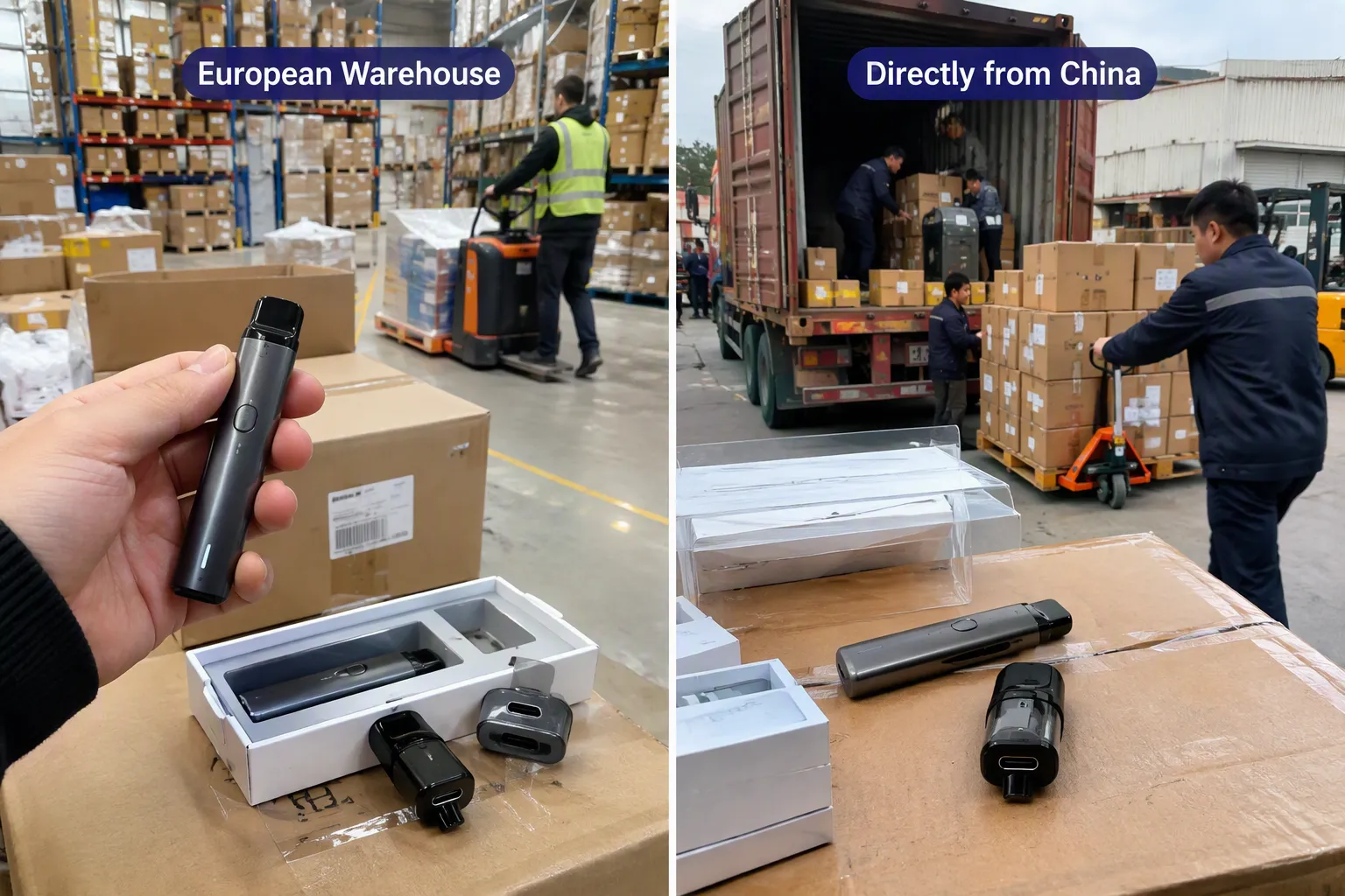 Can I order vape products from a European warehouse or directly from China (from section: Can I order vape products from